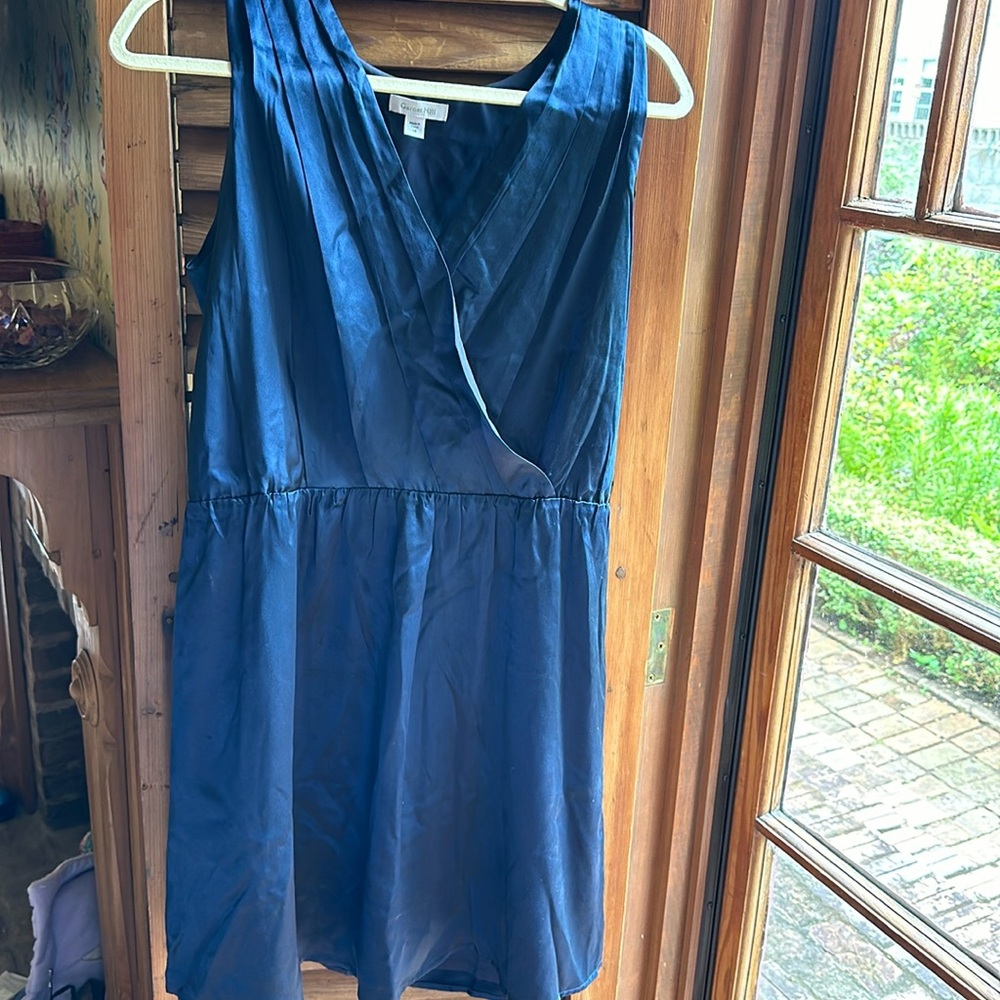 Garnet Hill size 8 Navy silk dress